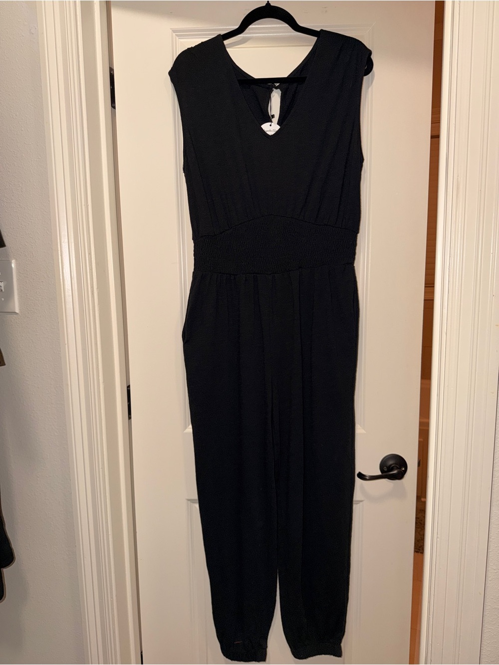 NWT Tori Black Jumpsuit | Size Large | Pockets | Boutique